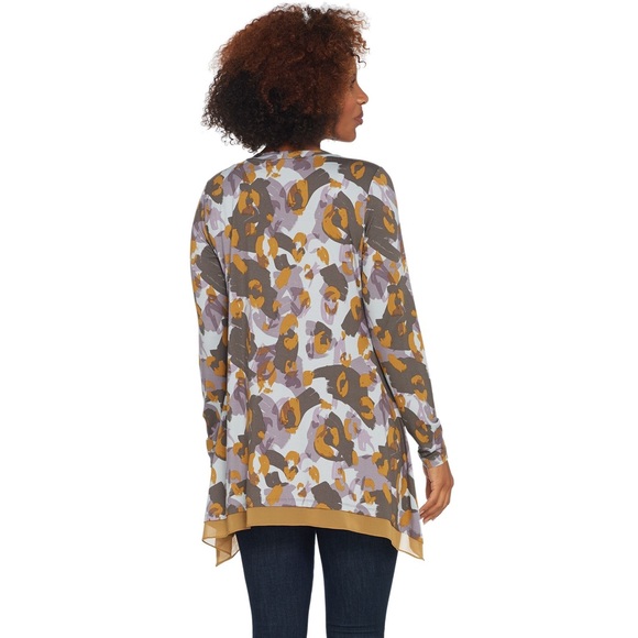 LOGO by Lori Goldstein Printed Button Front Knit Cardigan Size 1X - Picture 12 of 12